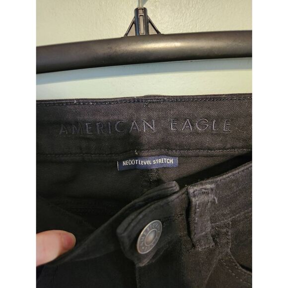 American Eagle Size 2 Regular Next Level Stretch Hi Rise Jegging Crop Black - Picture 2 of 5